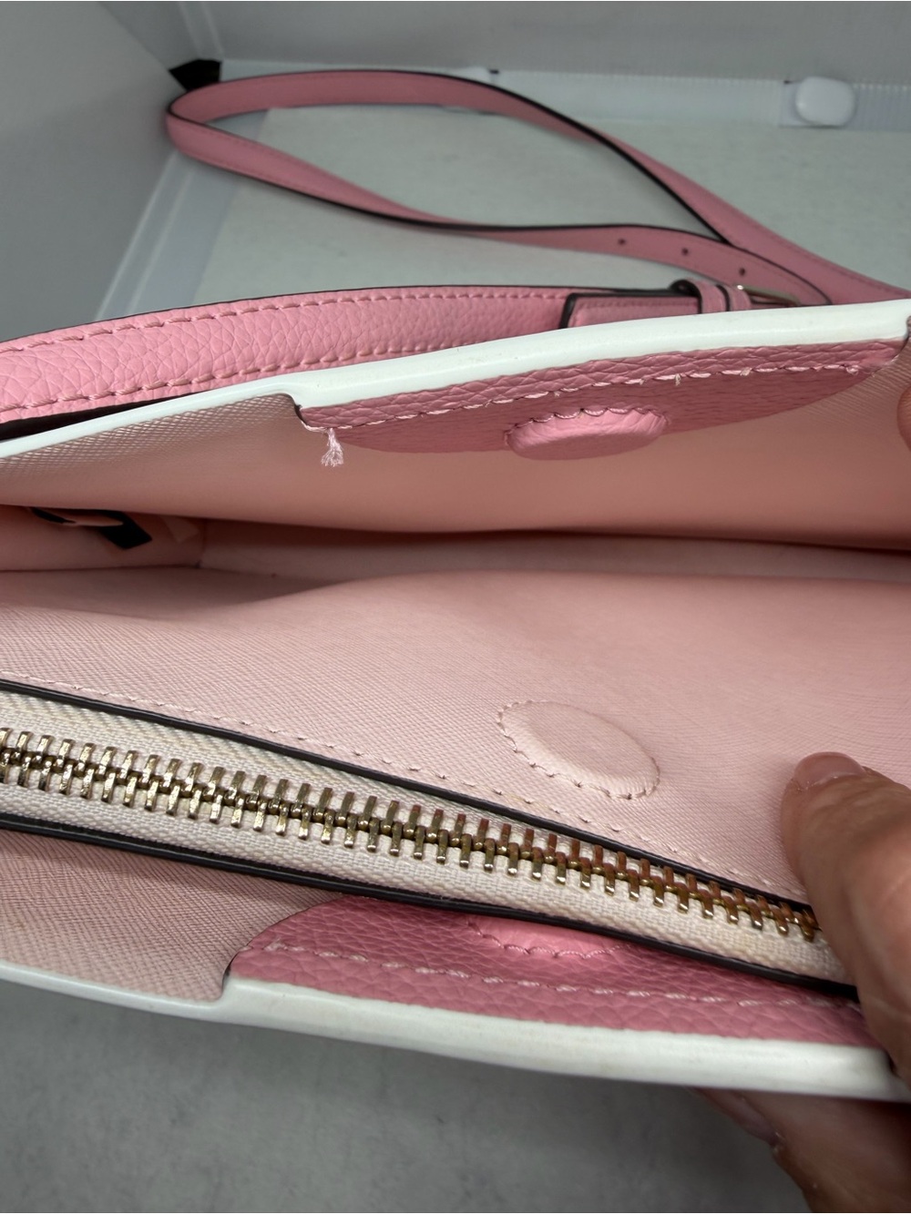 kate spade Pink Leather Shoulder Bag with Matching Wallet and Cream Tag - Picture 8 of 15